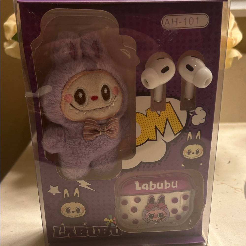 Labubu Purple Earbud Headphones
